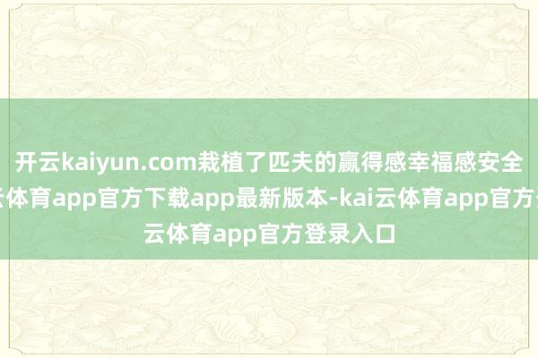 开云kaiyun.com栽植了匹夫的赢得感幸福感安全感-kai云体育app官方下载app最新版本-kai云体育app官方登录入口