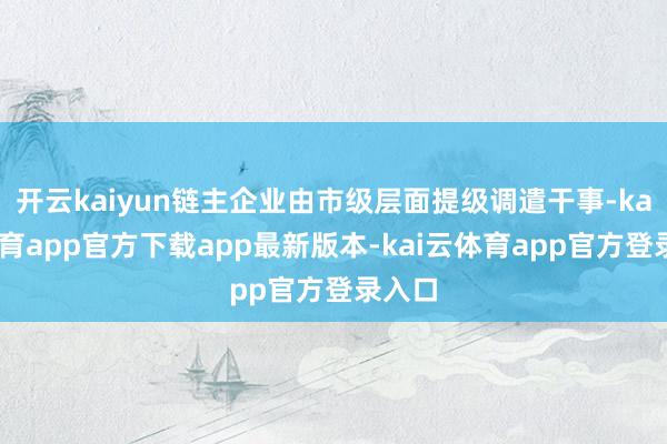 开云kaiyun链主企业由市级层面提级调遣干事-kai云体育app官方下载app最新版本-kai云体育app官方登录入口