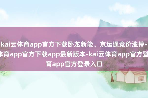 kai云体育app官方下载卧龙新能、京运通竞价涨停-kai云体育app官方下载app最新版本-kai云体育app官方登录入口
